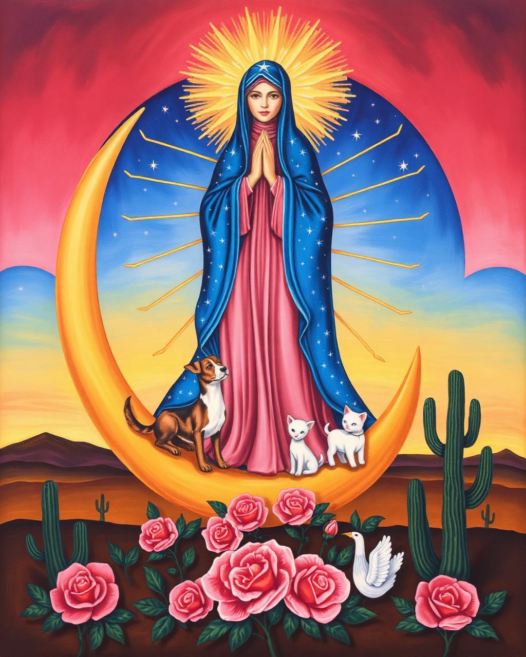 Our Lady of Guadalupe with desert animals